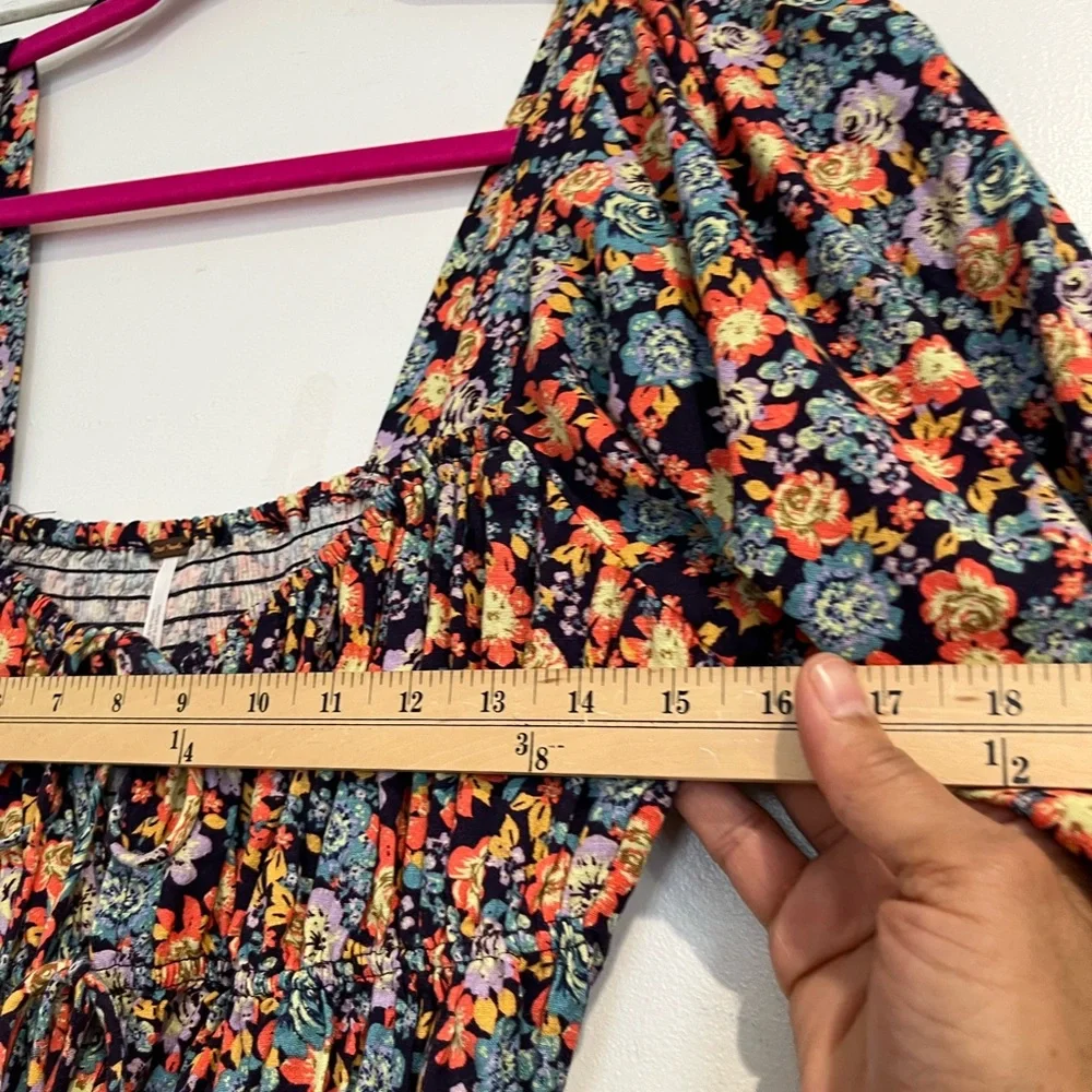 FREE PEOPLE Black Floral‎ SHOW ME LOVE Romper Sz. M